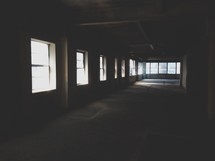 light form windows in a warehouse 