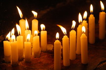 flames on white candles 