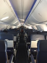 aisle and seats on an airplane 