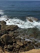 ocean water on rocks