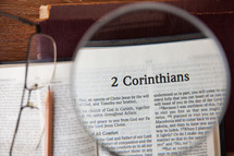 magnifying glass over 2 Corinthians 