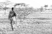 soldier guarding the African border 