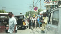 busy street in Haiti 