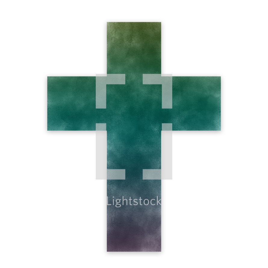 green, blue, purple cross