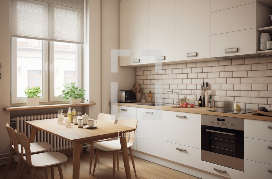 Minimalist kitchen design with a Scandinavian aesthetic