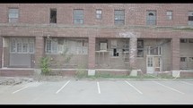 abandoned brick warehouse building 