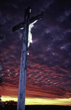 crucifix at sunset 