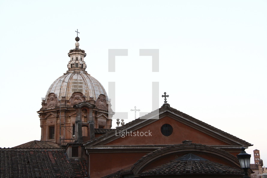 dome and church roof in Rome 