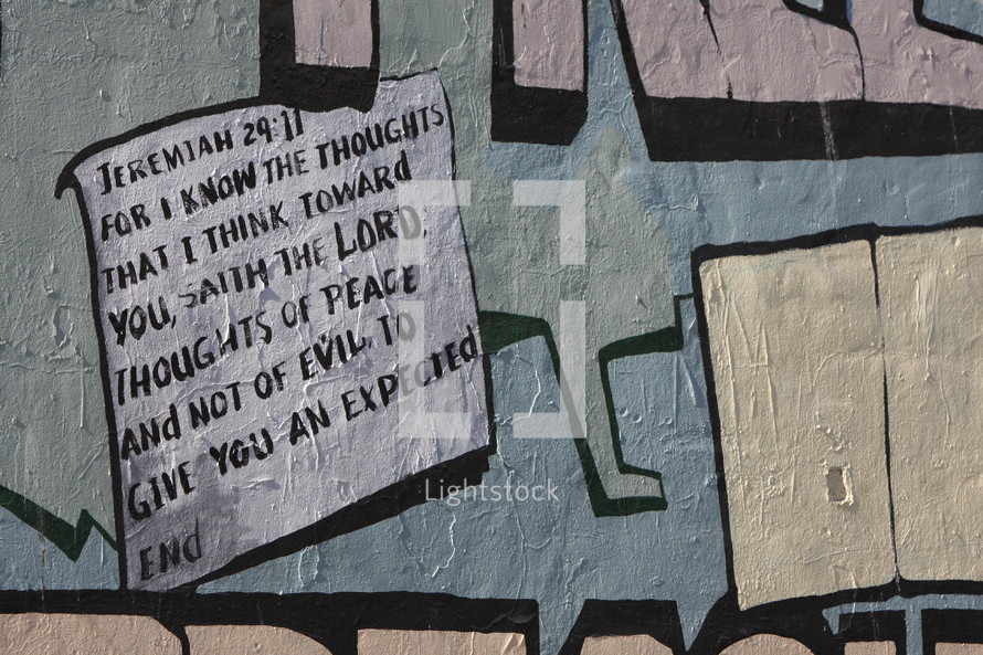 Scripture painted on wall