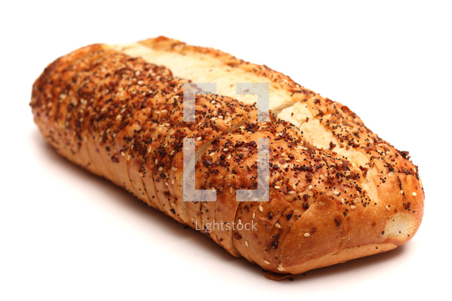 a bread loaf with flavor seeds 