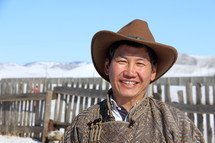 Mongolian Church leader in traditional clothing