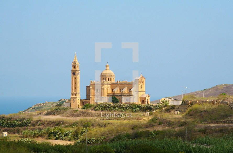 The National Shrine of the Blessed Virgin of Ta' Pinu, parish church and minor basilica located near Gharb on the island of Gozo, Malta