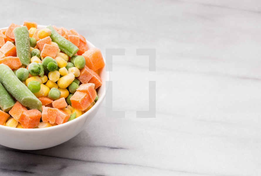 bowl of frozen vegetables 