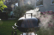 smoke from a charcoal grill 