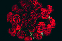 a bouquet of red roses 