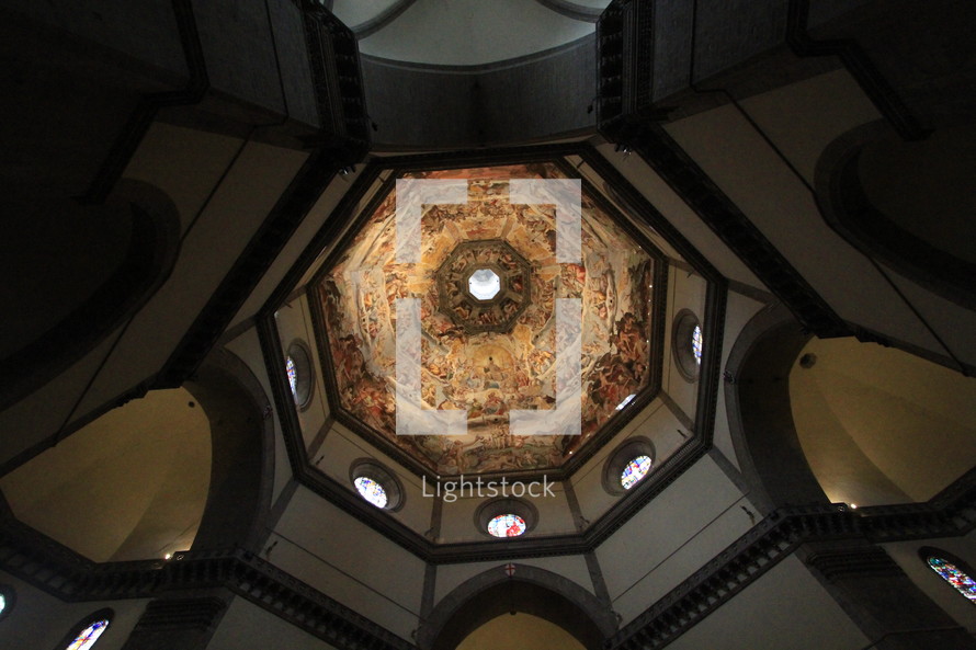 paintings on a cathedral dome 