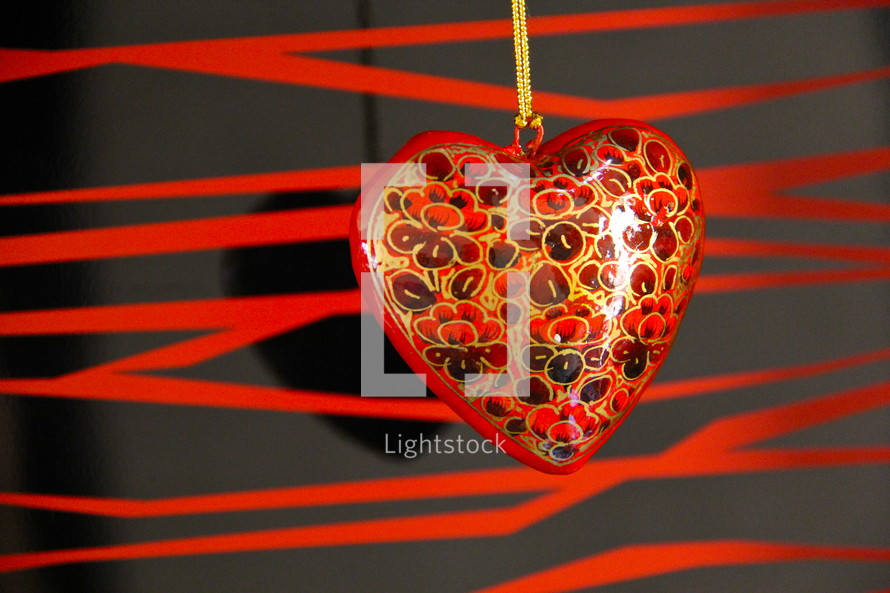 Heart shaped wooden hand made ornament