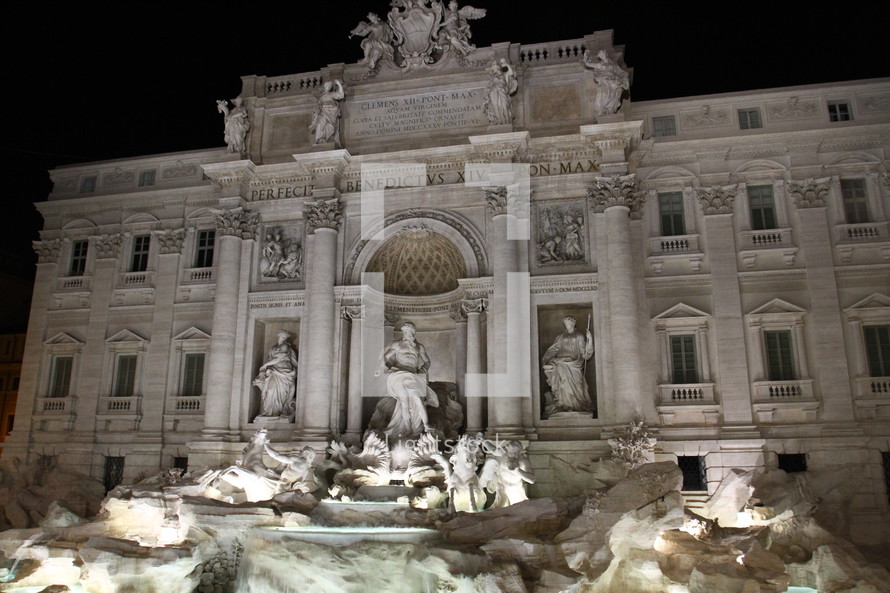 The Trevi Fountain at night 