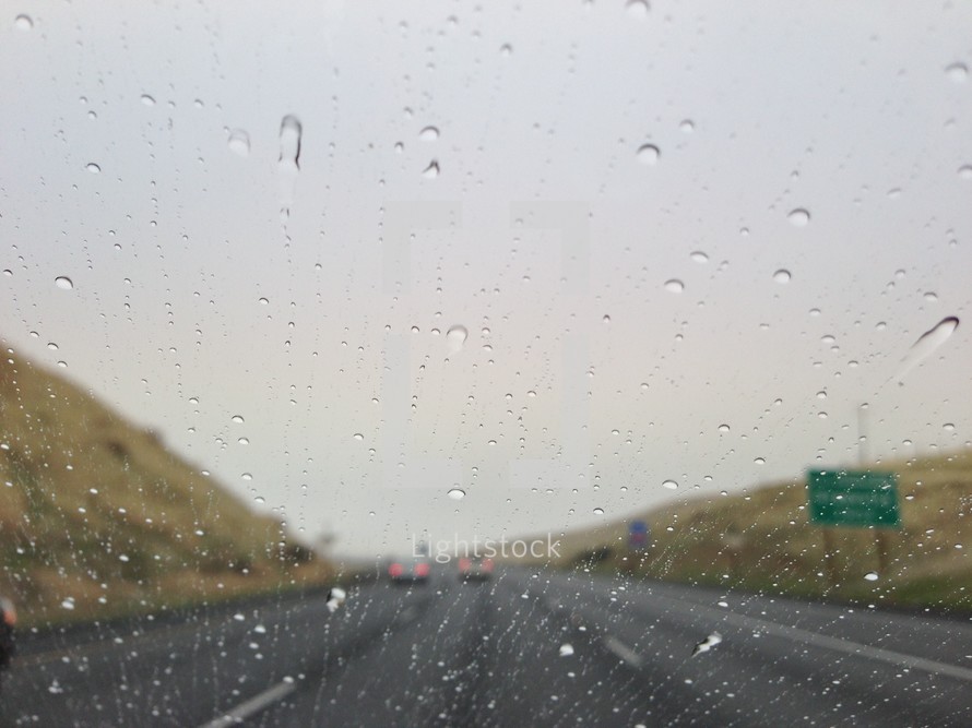 wet car window