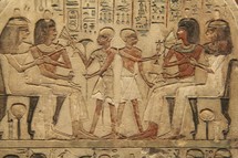 Ancient Egyptian lifestyle, hieroglyphics and pictograms 