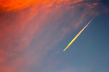 jet rocket streak in the sky 