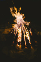 flames from a bon fire 