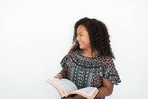 teen girl with a Bible 