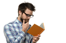 Man reading a book.