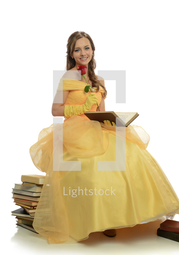 princess in a yellow gown 
