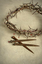 A crown of thorns and nails.