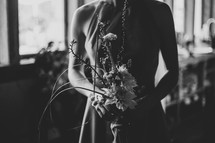 bridesmaid holding flowers 