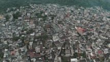 View of Santiago Atitlan Village, Guatemala - aerial top down	