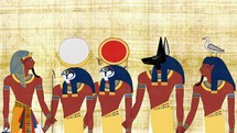 Pharaoh Consulting with The Egyptian Gods