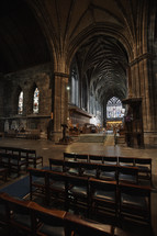 interior of an abbey in Scotland 