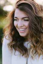 smiling young woman outdoors 