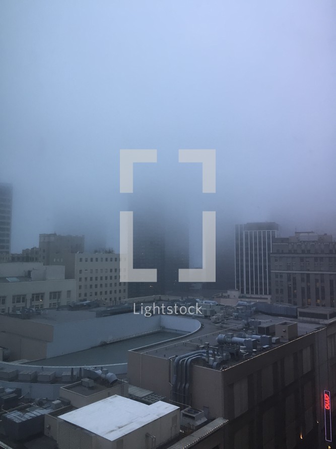 fog in a city 