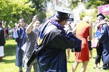 celebration after a college graduation ceremony 