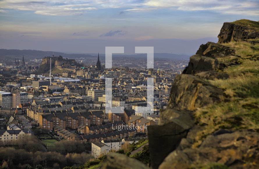 View of Edinburgh Scotland from Arthurs Seat 