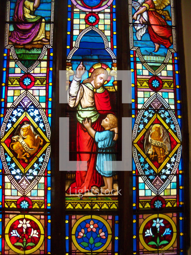 Jesus The One Way to Heaven Stained Glass