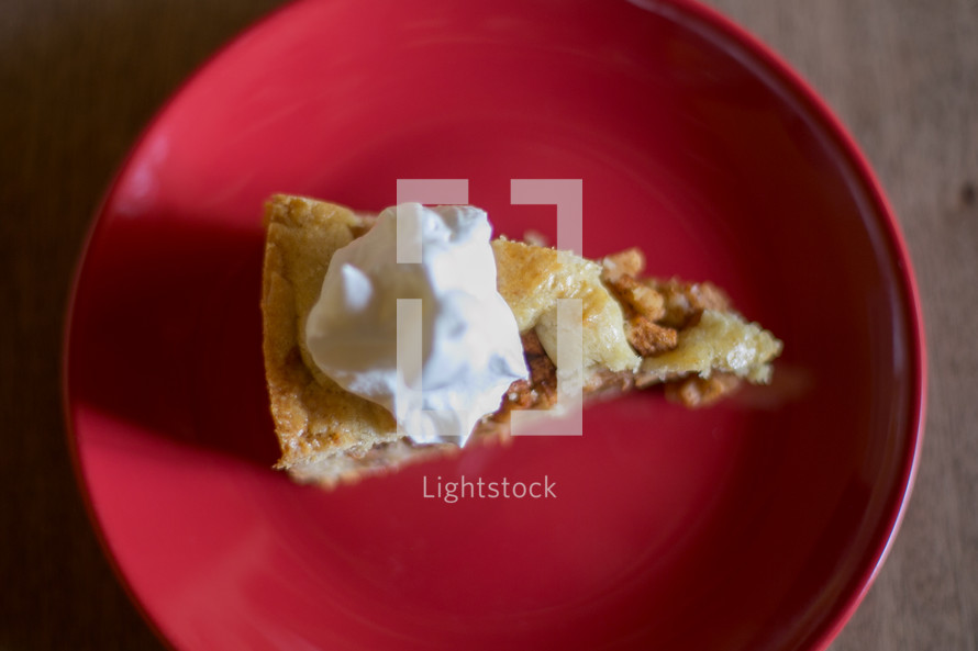 slice of pie on a plate 