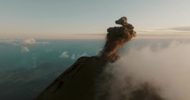 Volcanic eruption of Fuego in Guatemala. Aerial	