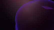 Deep Purple Abstract Liquid Sphere With Dark Space Backdrop.	
