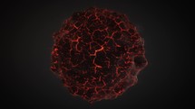 Spinning Lava Ball With Cracked Surface - animation	