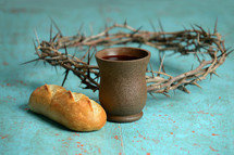 crown of thorns bread and wine 