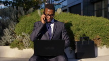 businessman working outdoors 