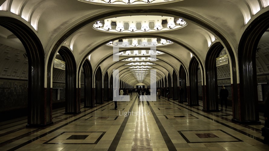 subway station in Moscow, Russia 