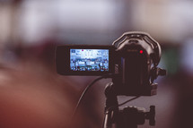 recording with a video camera during a worship service 