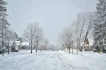 snow covered neighborhood streets 