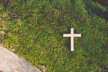 cross on moss 