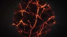 Fiery Lava Ball Rotating. 3D Abstract. closeup shot	